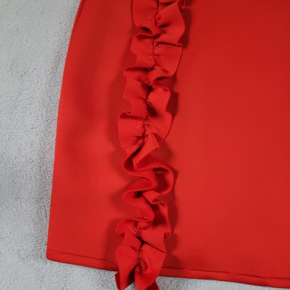 Elegant Red Ruffle Dress - Picture 11 of 11